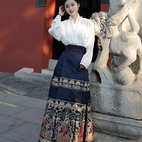 汉服女2026新款新中式穿搭适合小个子马面裙女装中国风女150高