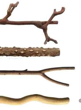 花椒木原木鹦鹉站杆站棍葡萄苹果木柳木鸟笼子站架配件树枝叉实木