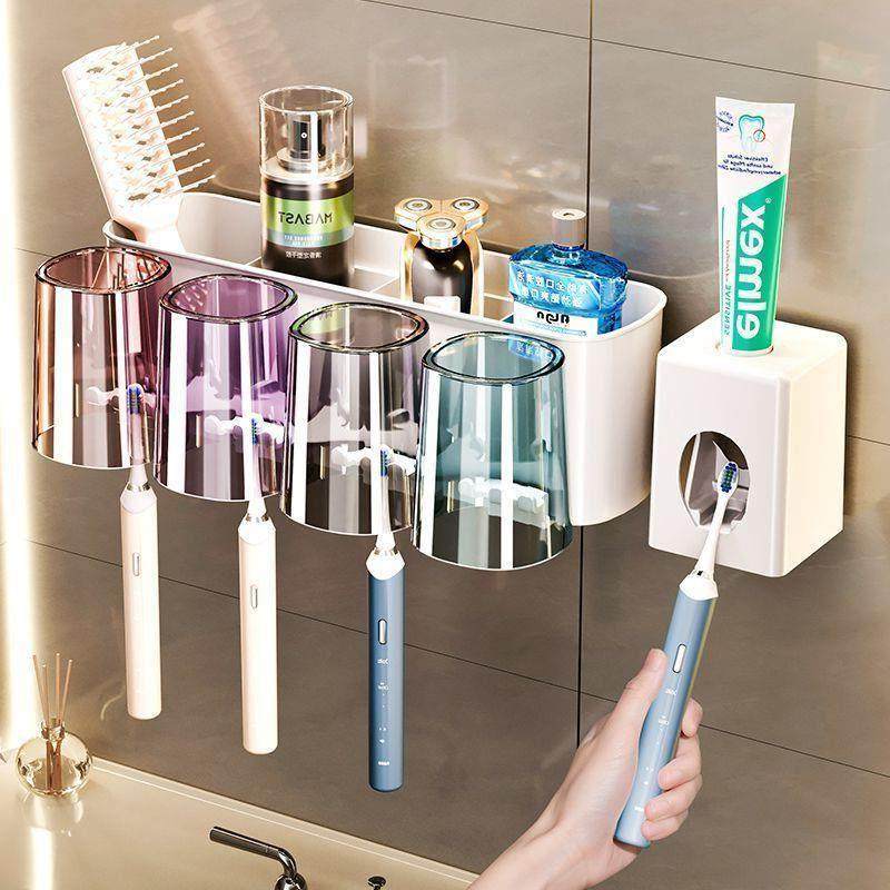 牙刷架子置物架刷牙杯子牙膏牙杯放卫生间免打孔壁挂式2024新款,家庭/个人清洁工具,浴室角架/置物架,淘宝优惠券,粉丝福利购,淘宝优惠卷