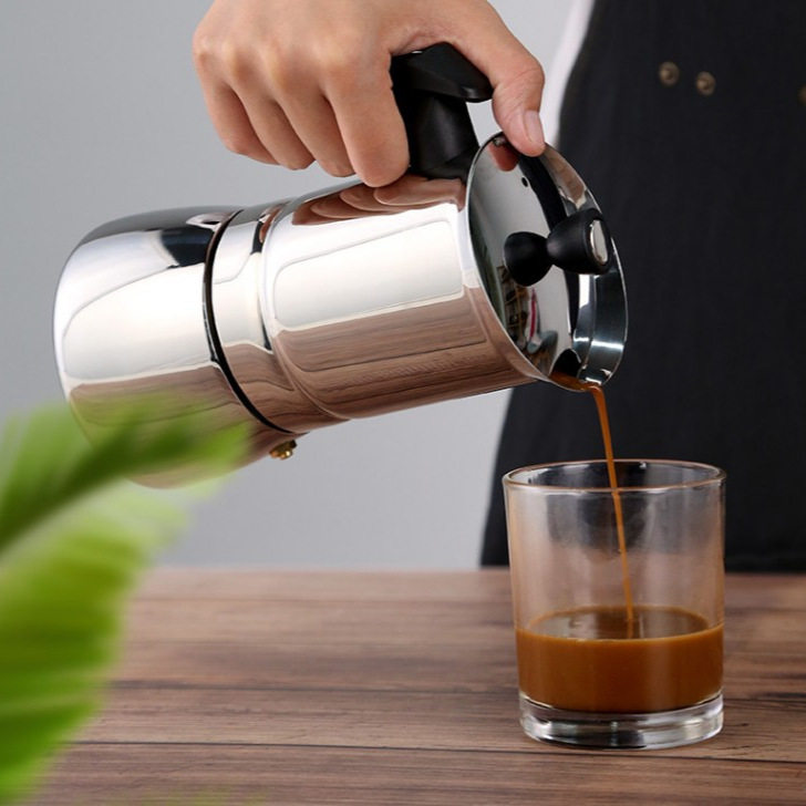 Mocha pot stainless steel 304 portable coffee po摩卡壶咖啡壶