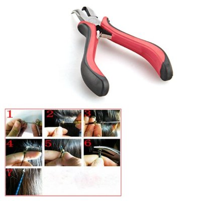 Hair Extension Plier Hook Tool Kit + Micro Link Beads
