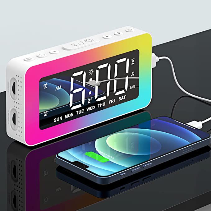 LED electronic clock, children's bedside small alarm clock