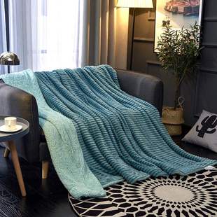 Winter Couch Throw Sherpa Blanket Bed Fleece Coral毛毯