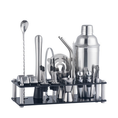 22pcs high-end bar tools cocktail stainless steel mixer set