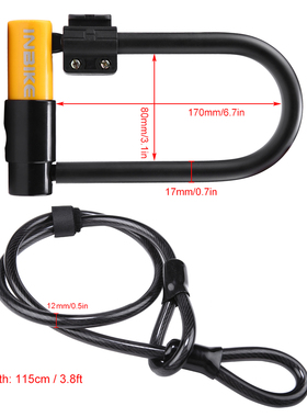 With Key U Lock AntiTheft bike Locks MTB Bicycle自行车防盗锁