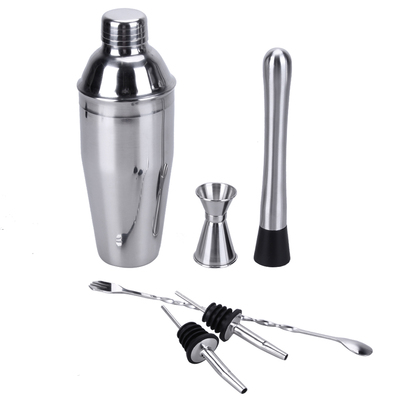 6Pcs 750ml Cocktail Shaker Bar Set Wine Martini