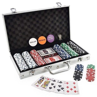 300 Chip Dice Style Poker Set Aluminum Case Taxas