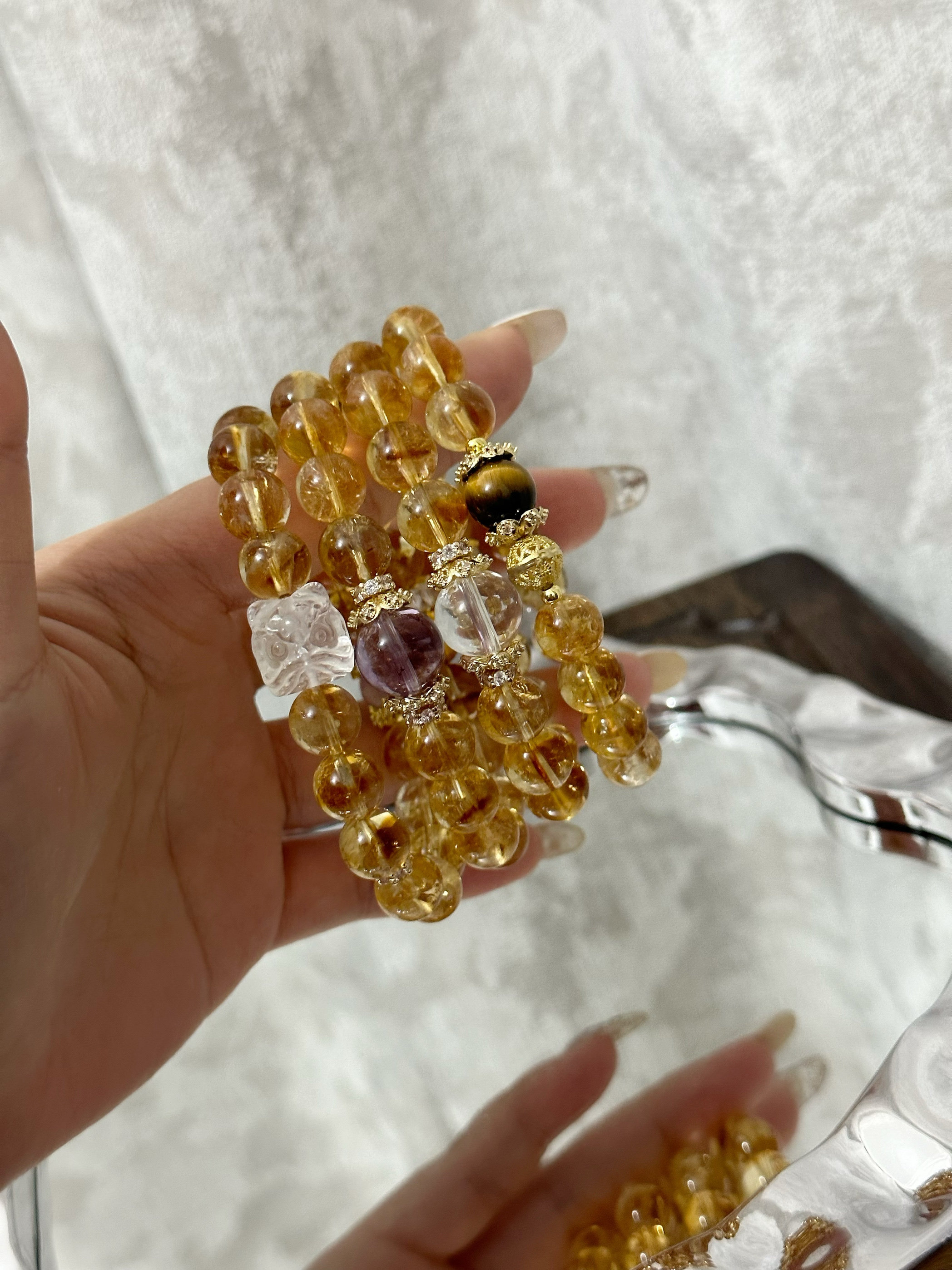【暴富】金霸系列天然黄水晶手链水晶黄塔晶招财转运招手串送女友