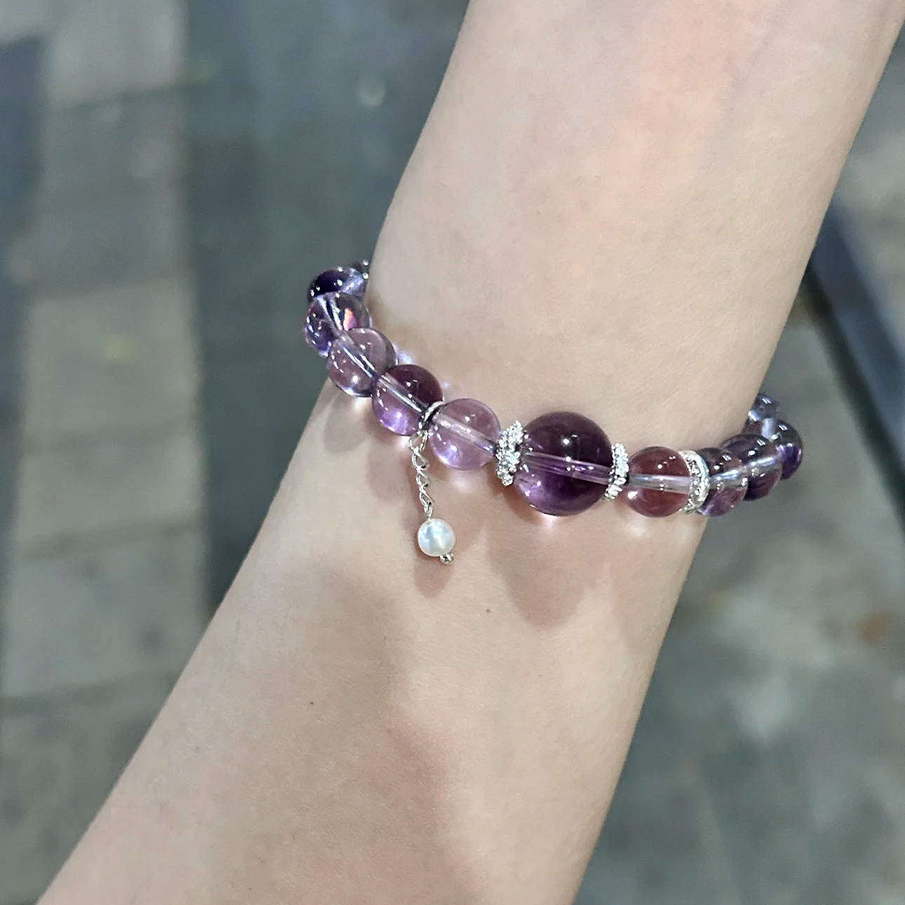 天然巴西紫水晶手链女款单圈时尚小众上岸转运闺蜜礼物简约百搭