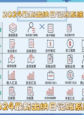 出纳日记账Excel表格式件永久使用公司内账收支管理系统