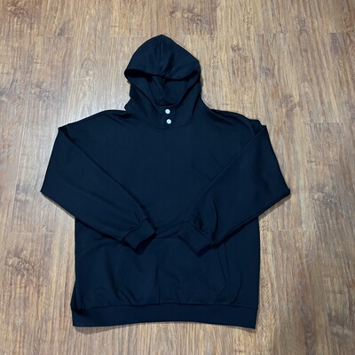 NO BURGER 重磅纯棉420g连帽卫衣美式宽松大码休闲纯色半高领外套