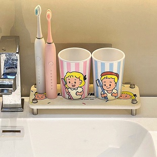 洗漱台置物架卫生间台面牙刷牙膏放置架洗手间护肤品漱口杯收纳架