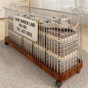 床边晚上放衣服神器卧室脏衣服收纳筐床尾落地带轮换洗衣物堆放架