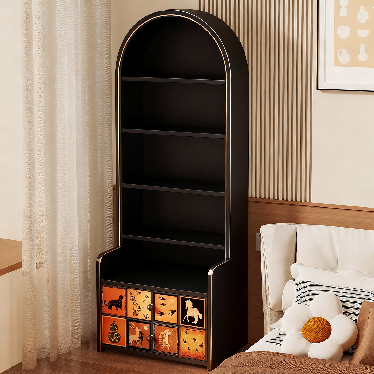 床头柜书架卧室落地收纳柜