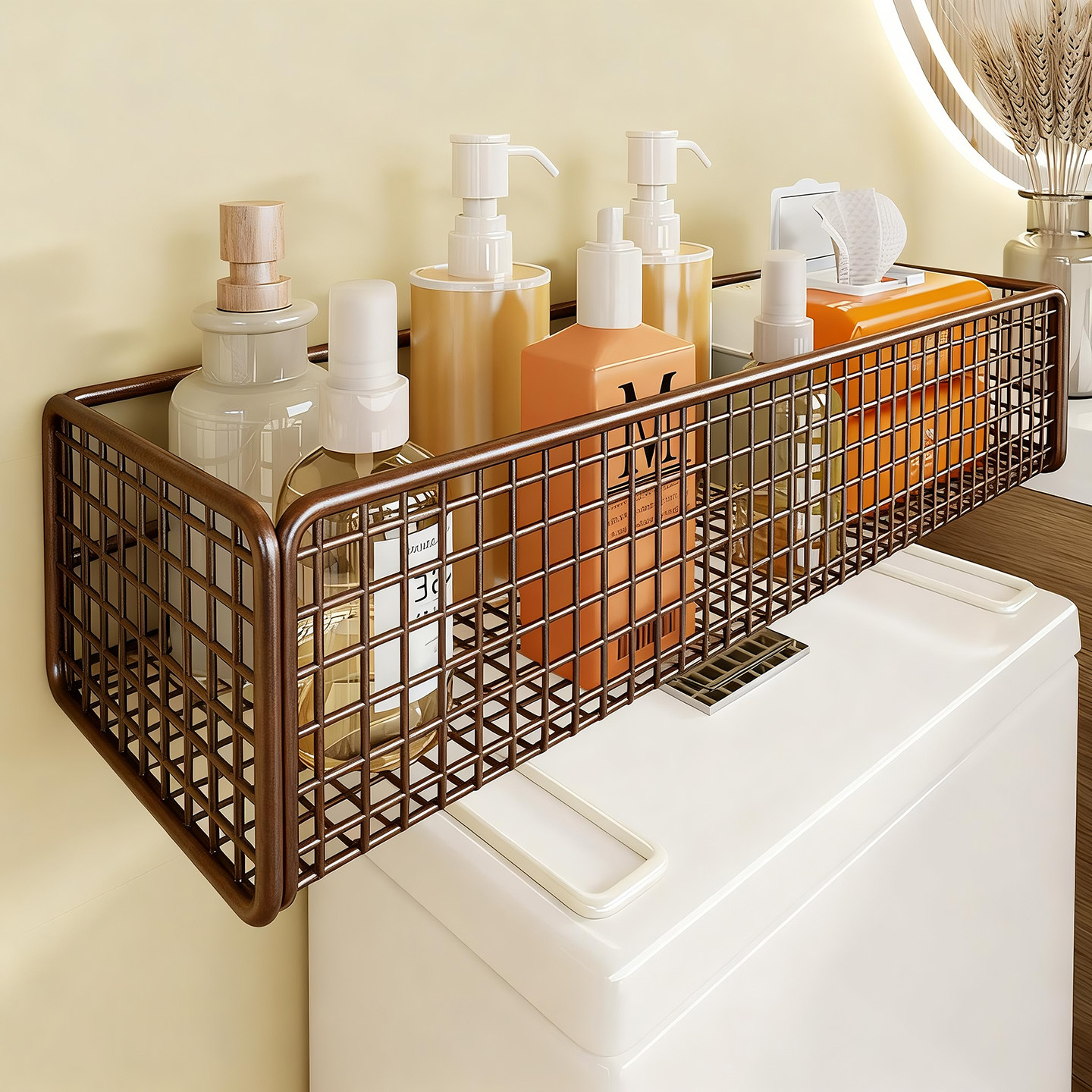 卫生间免打孔湿厕纸香薰收纳架