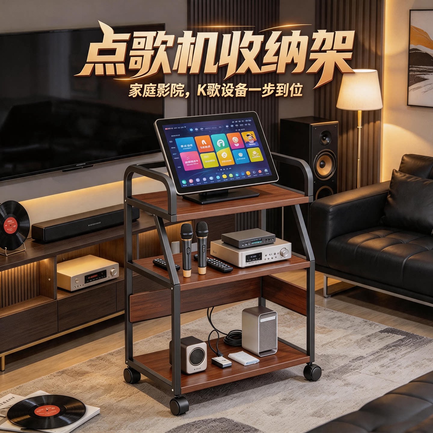 点歌机收纳架音响设备放置架家用功放机多层放置架CD机点歌机架子