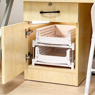 主机柜收纳柜内多层抽拉置物架桌面零食杂物储物架橱柜分层置物架