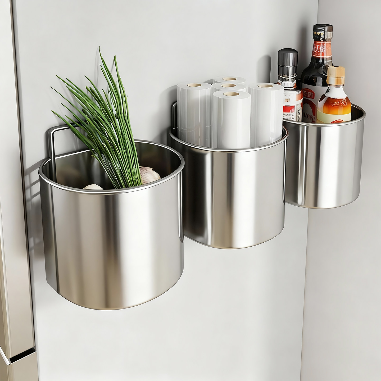 厨房葱姜蒜收纳款免打孔