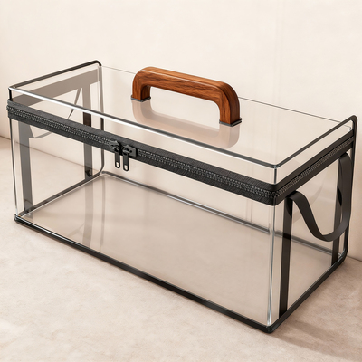 书本收纳箱教室桌上透明书袋书籍课本收纳袋手提式拉链款装书神器