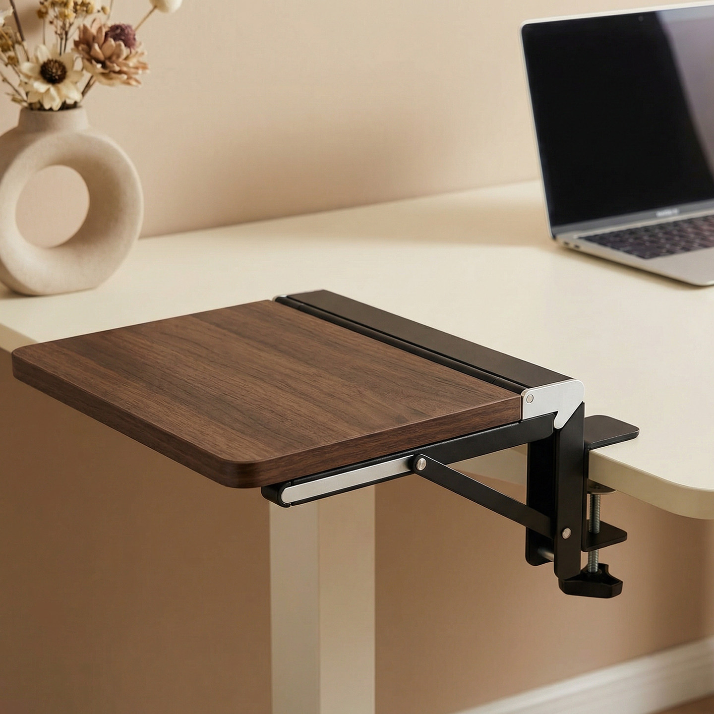 桌面延长板办公室免打孔扩展延伸板可折叠手臂支架键盘鼠标收纳架