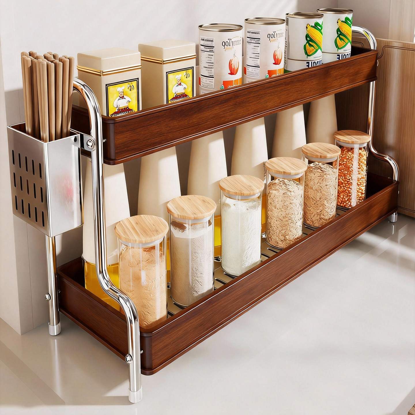 厨房调料置物架台面多层油盐酱醋佐料收纳整理架多功能筷子放置架,厨房/烹饪用具,厨房置物架/置物柜/角架,淘宝优惠券,粉丝福利购,淘宝优惠卷