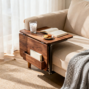 床头柜可折叠床边置物架悬空层板收纳架简约现代小桌子家用小边几