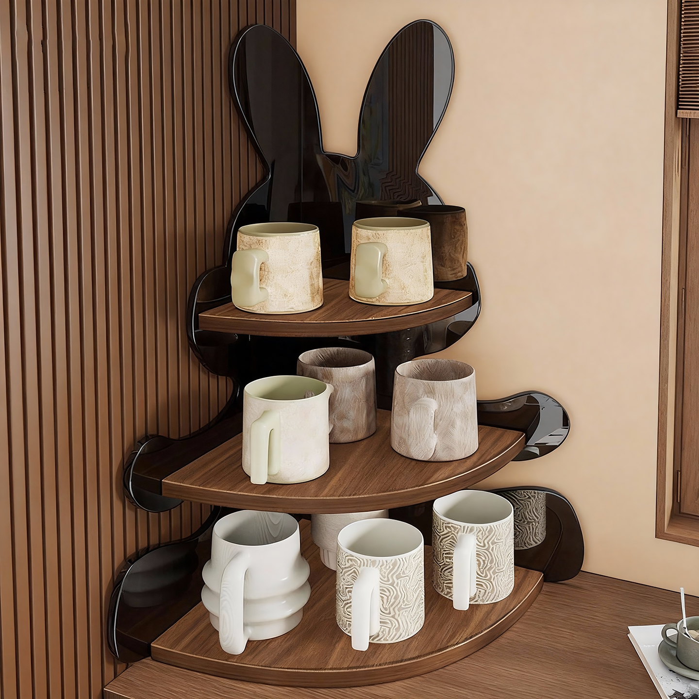 桌面转角杯子置物架多层收纳架