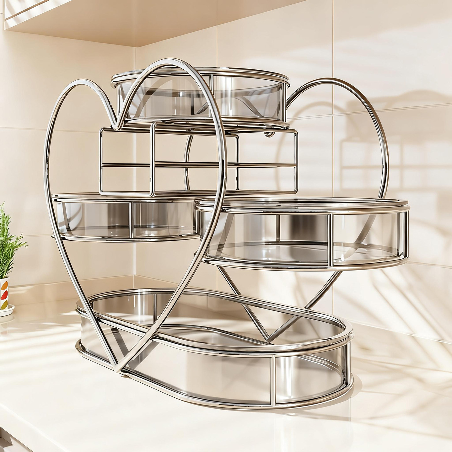 葱姜蒜收纳盒厨房蔬菜置物架灶台零食干果放置架桌面水果摆放盘子