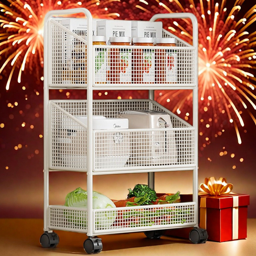 厨房置物架可移动多层蔬果收纳架落地式杂物放置架家用客厅储物架