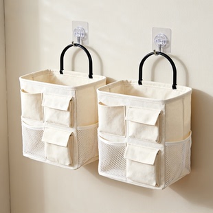 宿舍墙上挂袋免打孔床上收纳挂袋多功能壁挂式储物袋卧室收纳袋