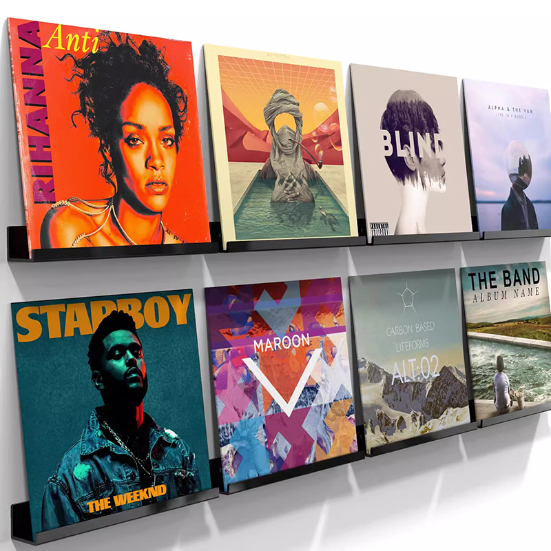 墙上CD架免打孔黑胶唱片摆放架