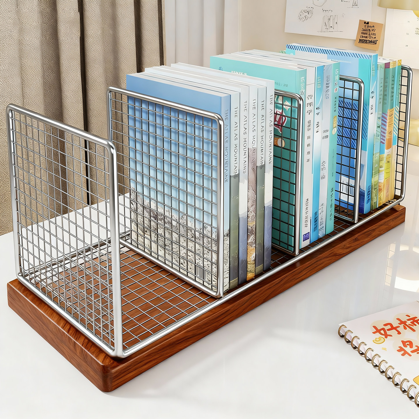 桌面书架书立架简约铁艺书本收纳架学生用防倒书挡书夹书籍整理架,住宅家具,书架,淘宝优惠券,粉丝福利购,淘宝优惠卷