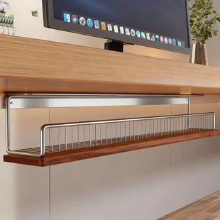 桌下理线器免打孔悬挂电线排插收纳架桌底免打孔插座数据线整理架