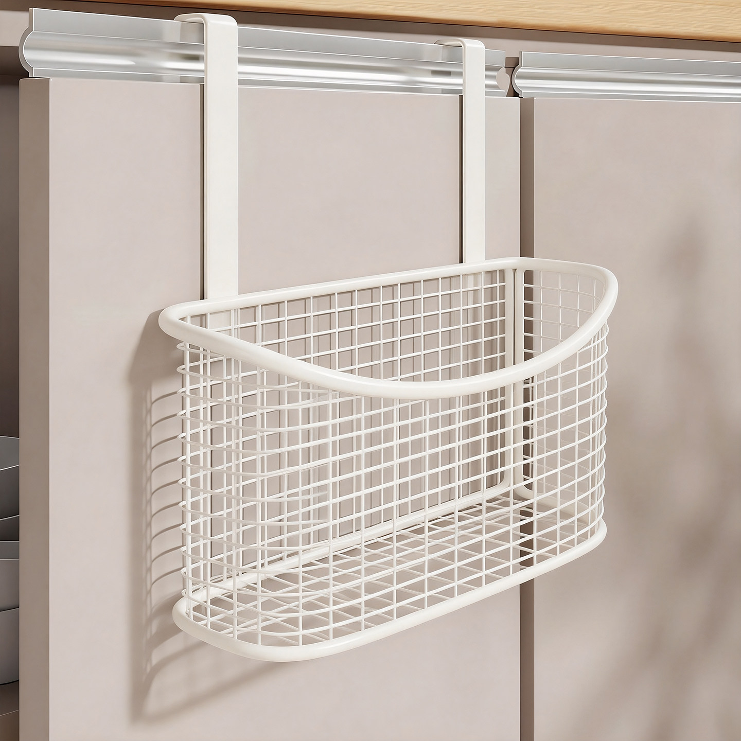 厨房柜门内侧置物架多功能免打孔保鲜膜垃圾袋收纳篮调味品放置架,厨房/烹饪用具,厨房置物架/置物柜/角架,淘宝优惠券,粉丝福利购,淘宝优惠卷