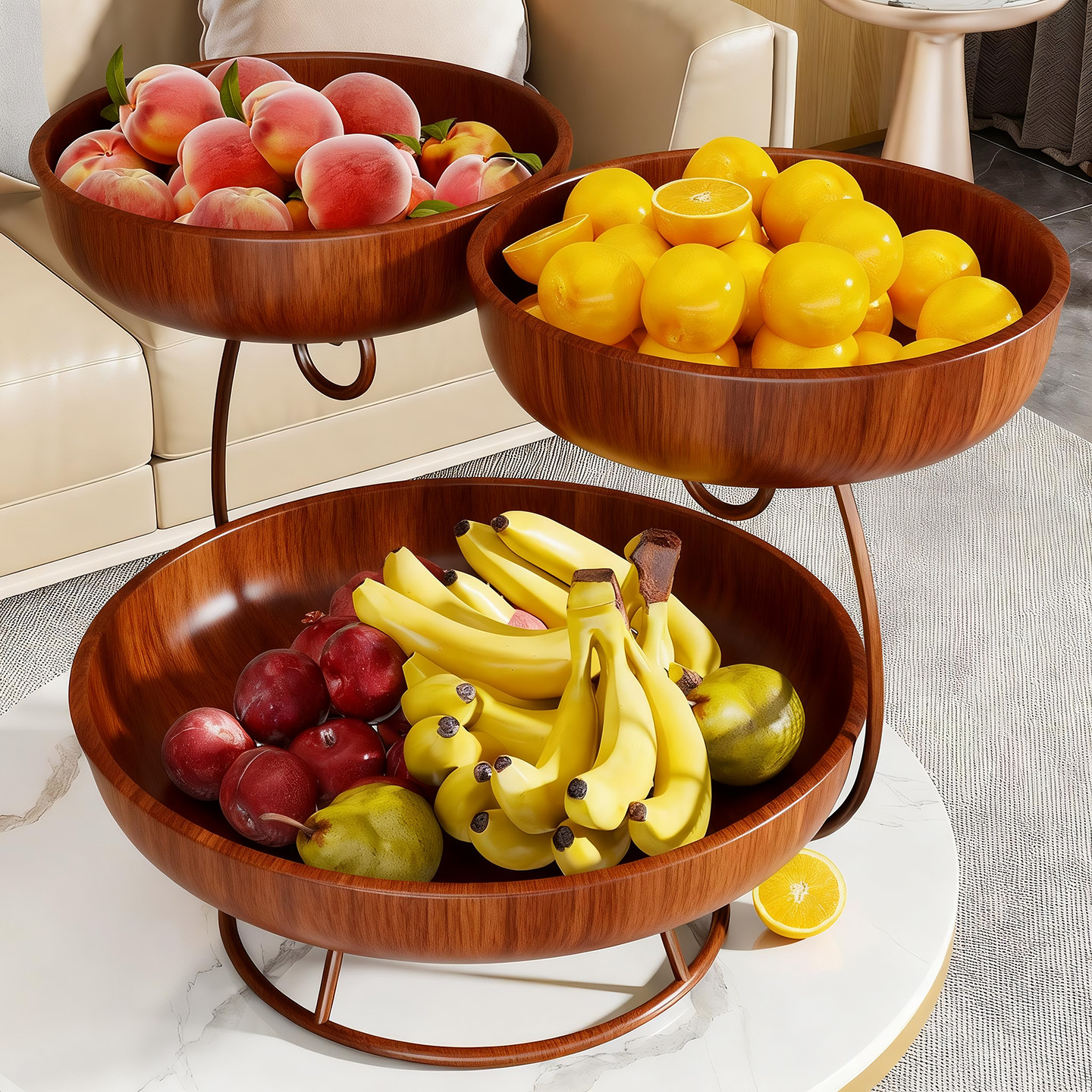 果盘家用餐桌台面多层收纳架点心水果零食干果放置架下午茶摆放架