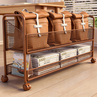 桌边书架置物架可移动书本收纳架落地带轮小推车一体靠墙储物书柜