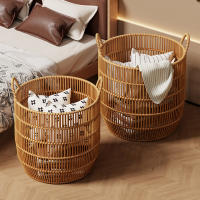 Nap blanket storage basket, hand-woven storage basket, nap blanket throw pillow placement rack, living room sofa blanket organizing basket thumbnail 7