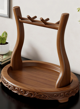 玄关实木钥匙挂架桌面收纳摆件