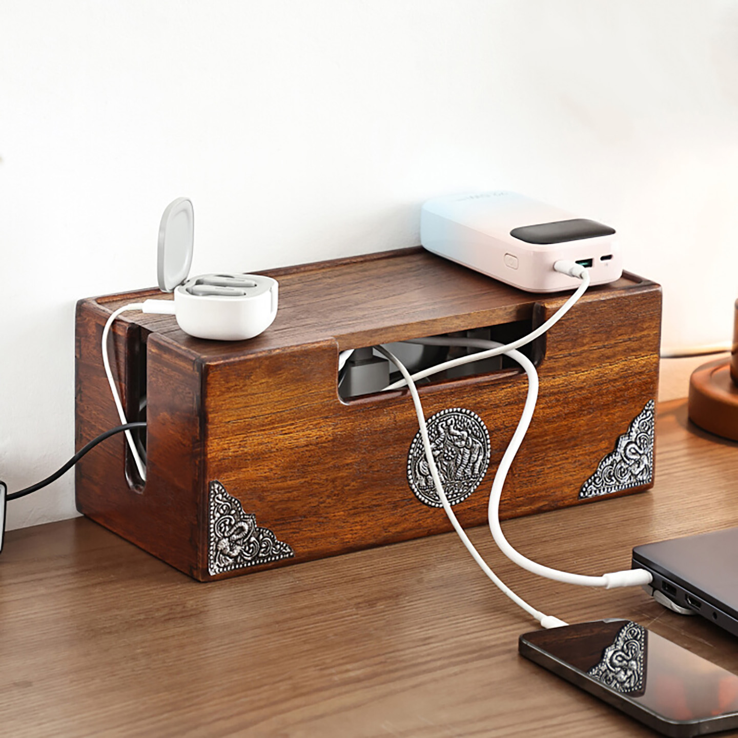 插排收纳盒插板插座遮丑置物架