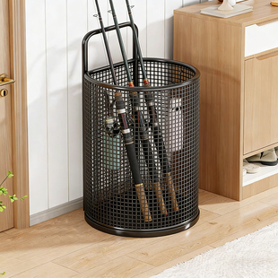 鱼竿收纳架海竿路亚鱼竿储物筐家用渔具钓竿整理筐钓鱼装备放置筐