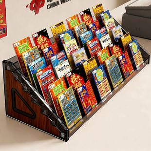 彩票展示架店内台面刮刮乐福彩收纳陈列架多层亚克力体彩储物架子
