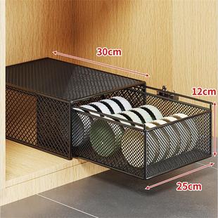 抽拉式碗碟调料置物架橱柜内分层架可叠加拉篮厨房下水槽收纳神器