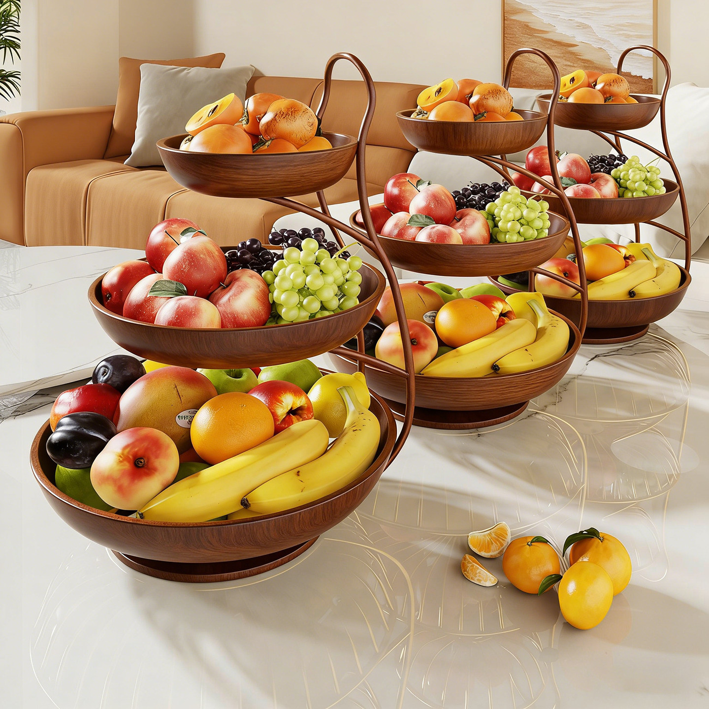 果盘家用客厅茶几多层水果篮桌面零食摆放架水果干果点心置物架子