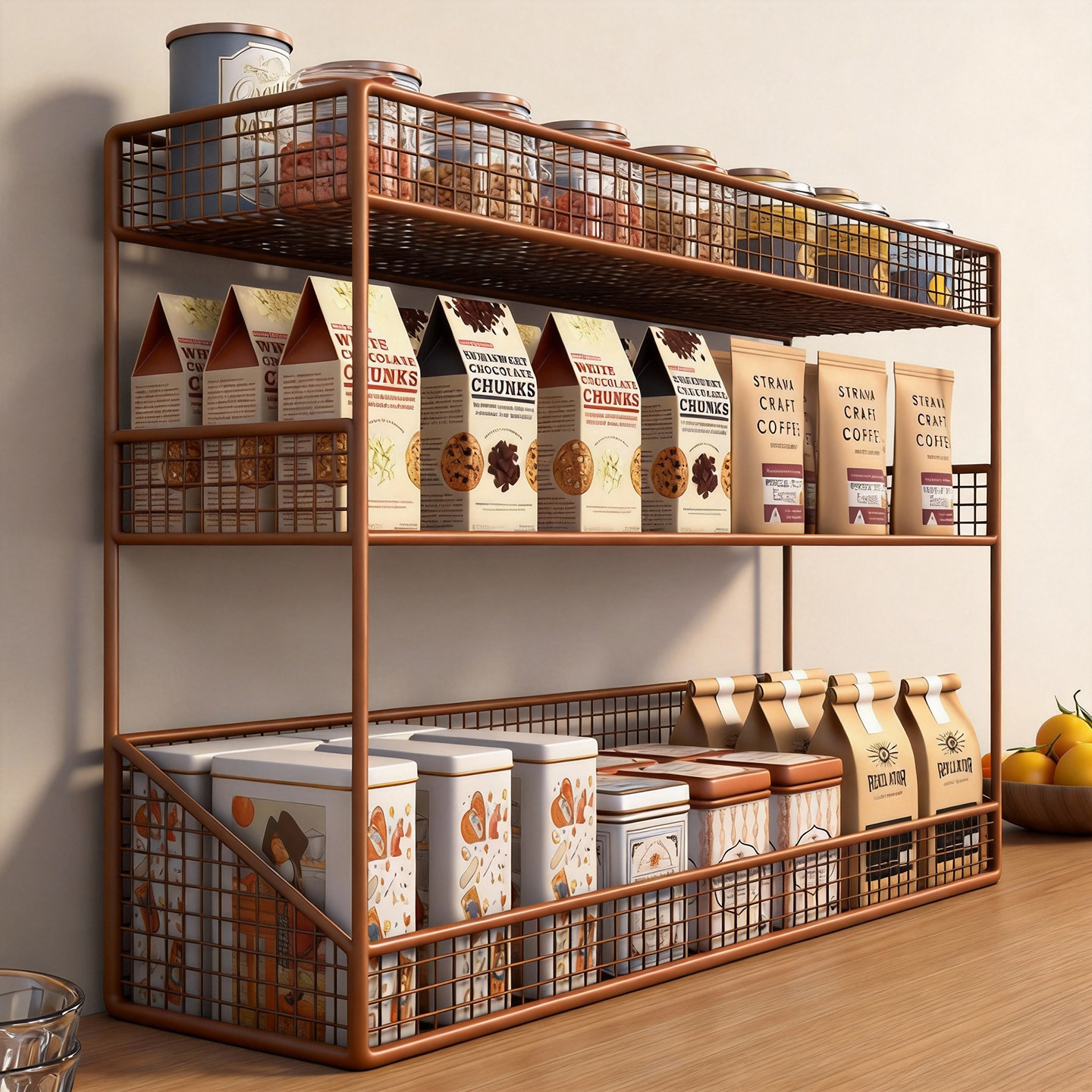 桌面多层置物架厨房台面零食饼干收纳架家用餐边柜水杯茶杯放置架,收纳整理,整理架/置物架/收纳架,淘宝优惠券,粉丝福利购,淘宝优惠卷