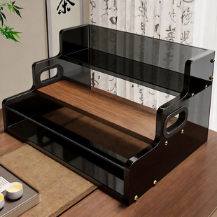 复古博古架小型多层茶具茶杯收纳架茶室摆件置物架紫砂壶陈列展架