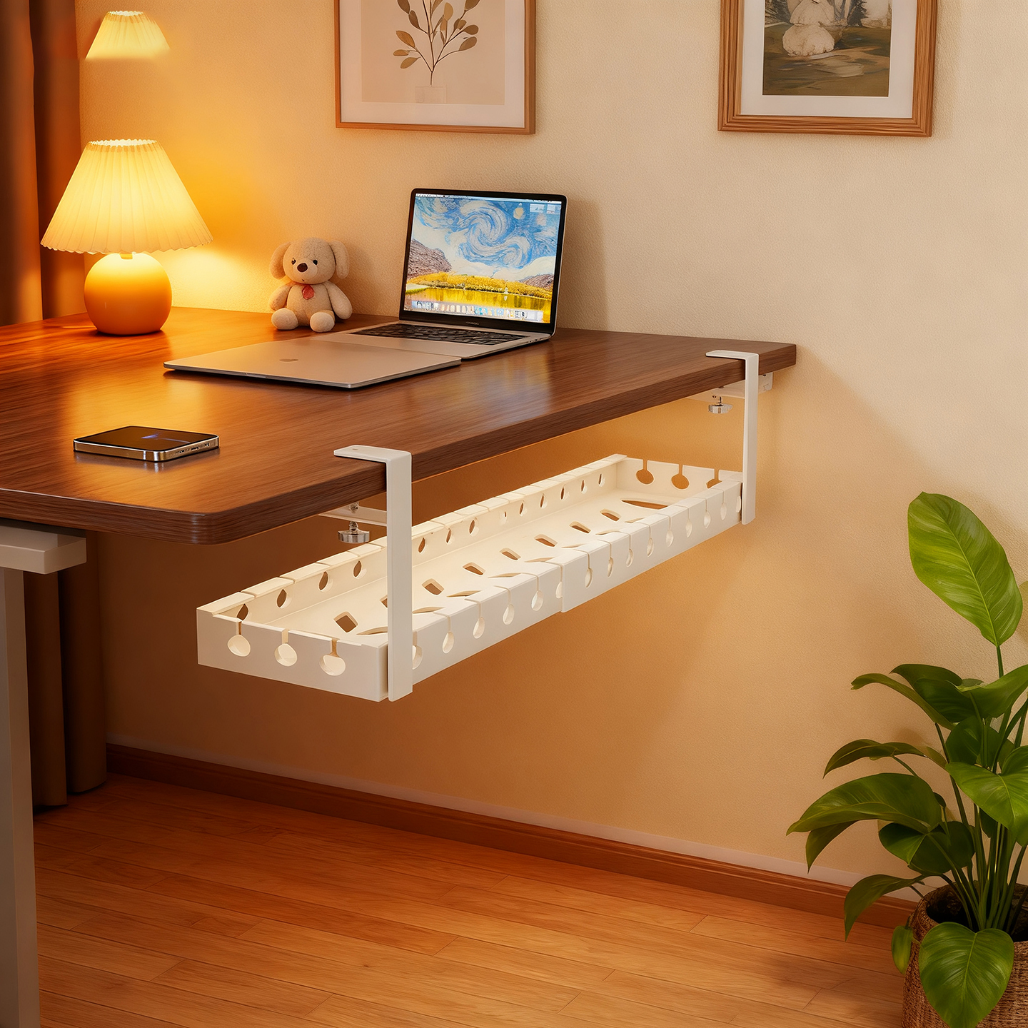 免打孔电源线架可伸缩理线器线