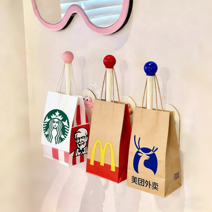 外卖置物架入户门外奶茶快递放置架墙上收纳架挂餐神器包裹存放架