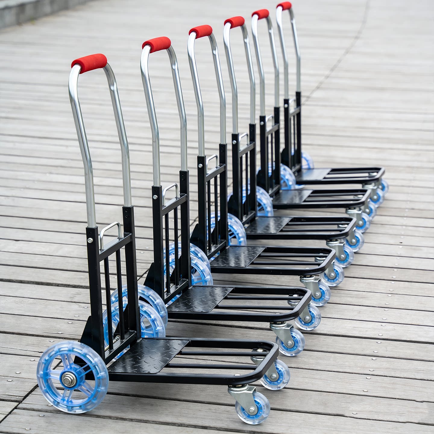 仓储货物搬运车四轮平板拖车多功能手推车仓库折叠板车拉货小推车