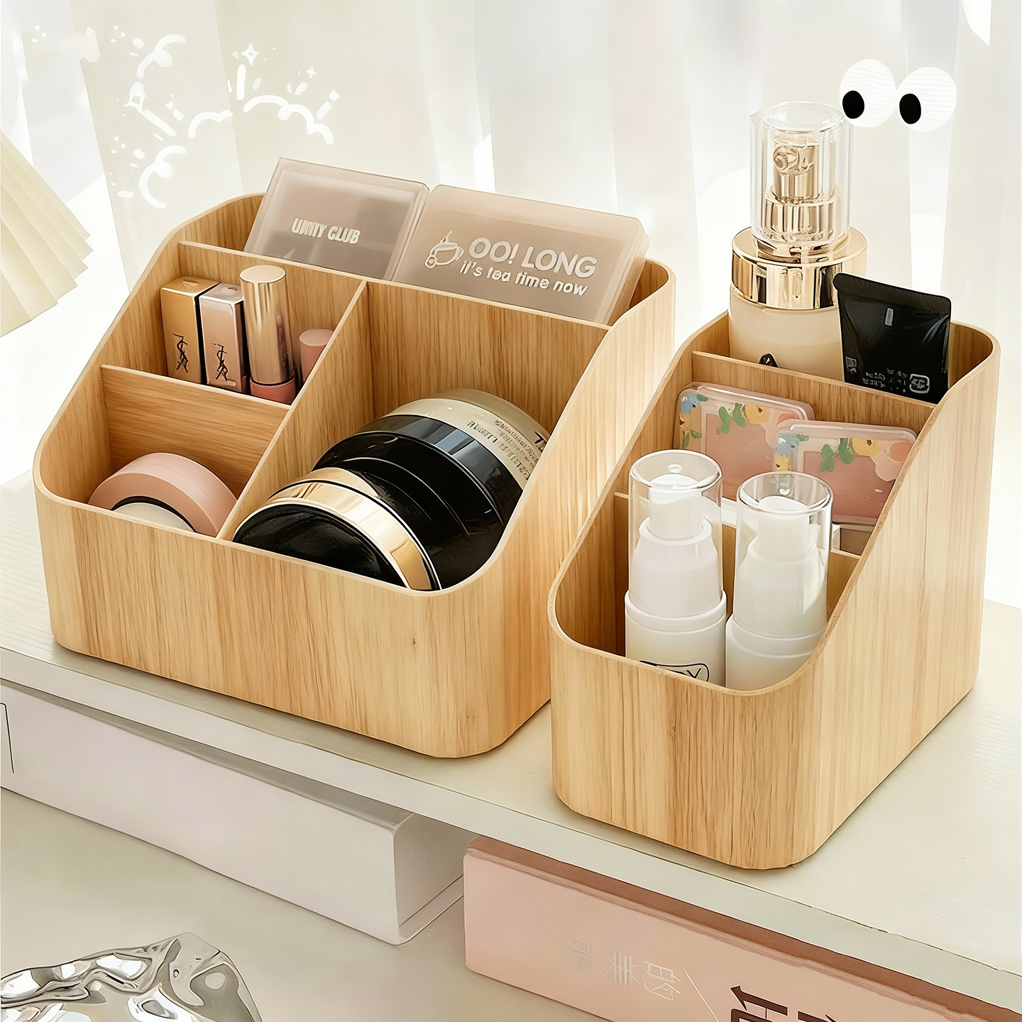 分格整理盒面扑面霜护肤品储物盒