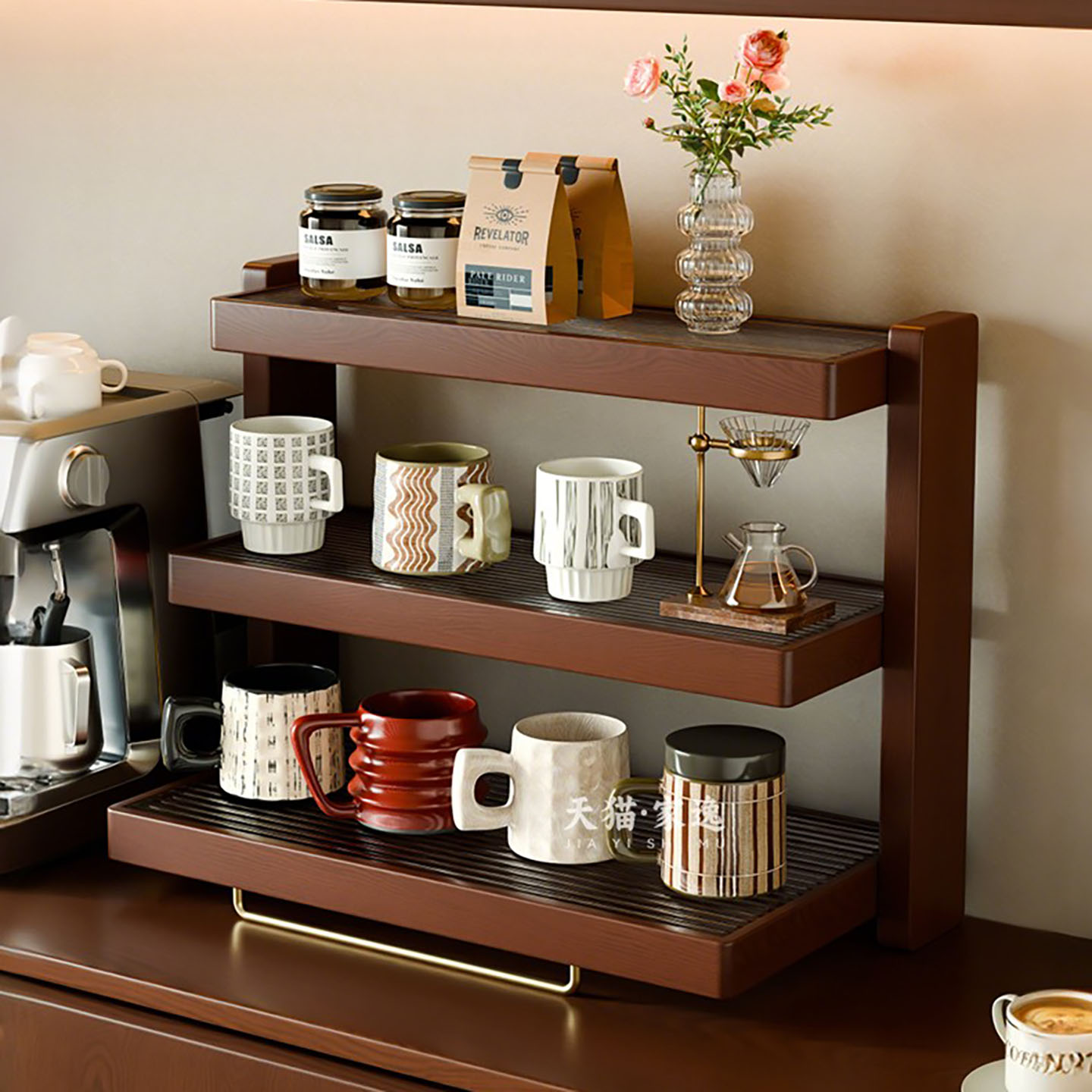 家用中古风杯子置物架